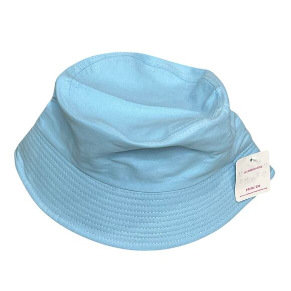 Smiley Patched Bucket Hat Unisex One Size Blue Smile Emoji Beach Hiking Casual - Picture 6 of 7